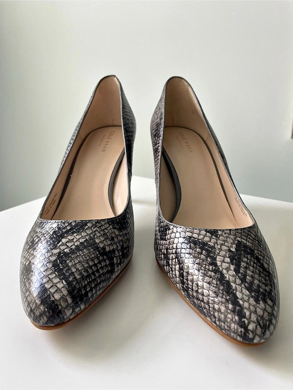 Cole Haan Lena Pump II Snake Print Heels US 9.5 B